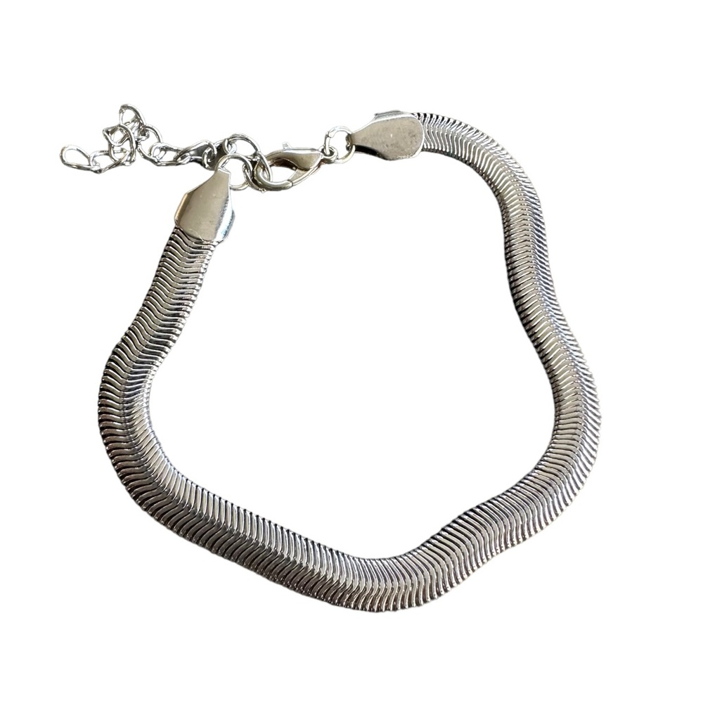 Unisex Silver Snake Look Bracelet/Anklet